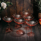 Colored Vintage Glass Coupes 12oz (6, Orange)-1