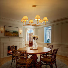 Elegant Gold Rattan Farmhouse Chandelier Pendant Light-2