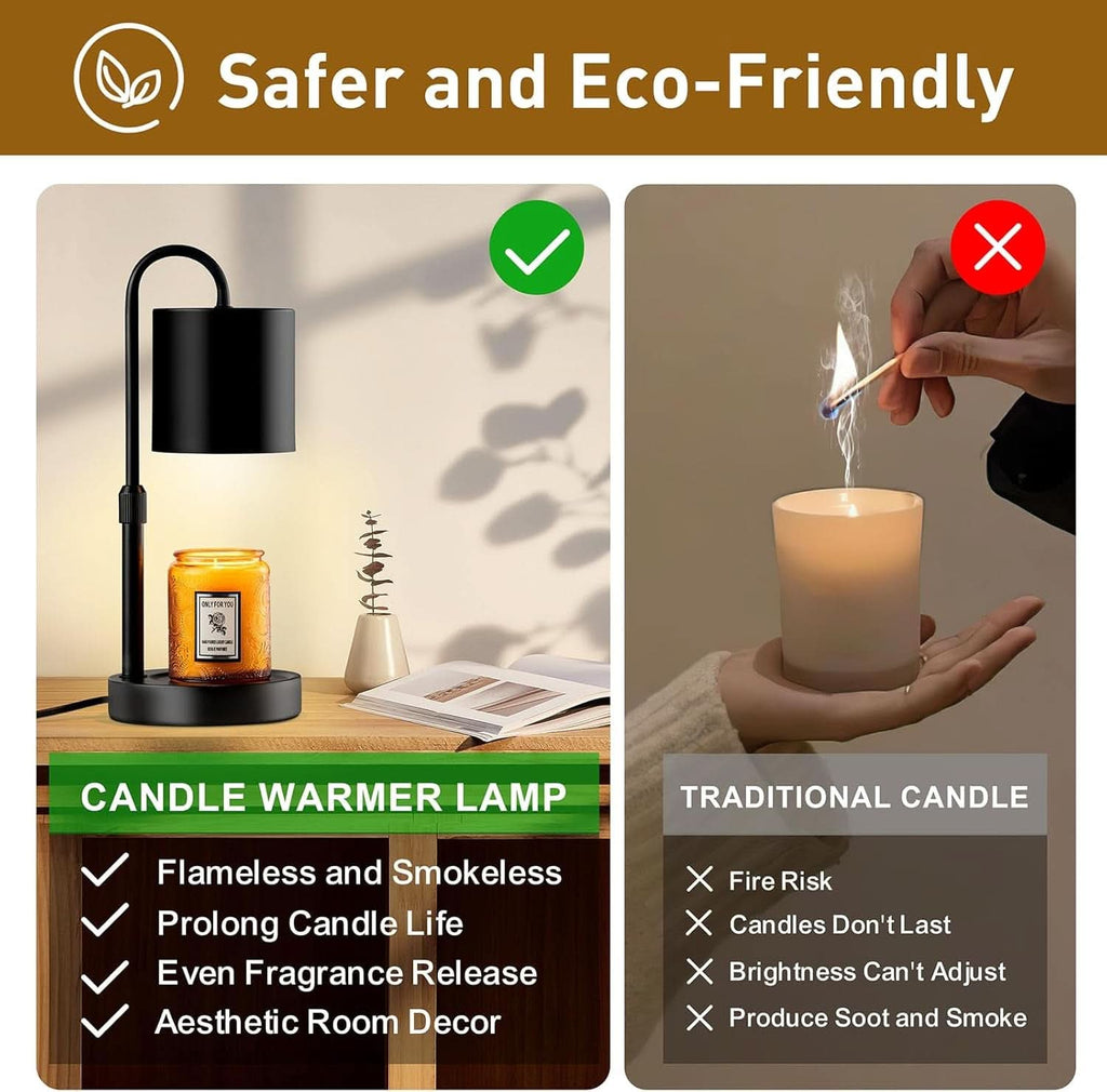 Dimmable Candle Warmer Lamp With Timer Control Black