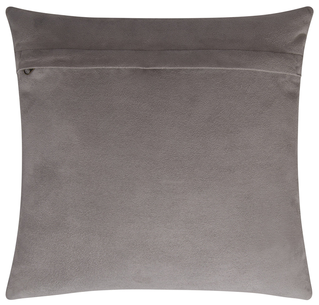 Genuine Cowhide Leather Decorative Throw Pillow - Gray and Ivory Diamond Patchwork, 20x20
