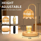 Flower Amber Decorative Candle Warmer Timer Tabletop