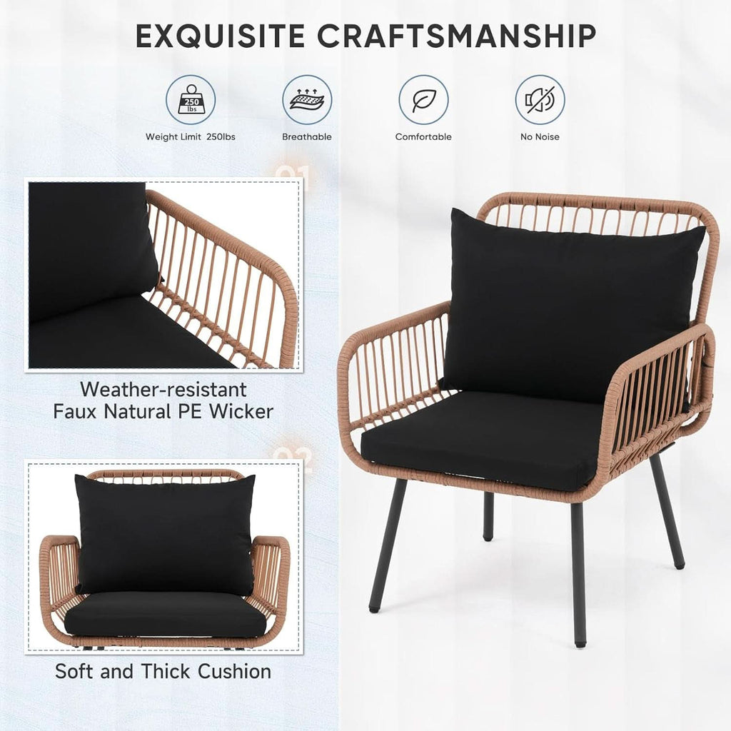 Stylish Four Piece Outdoor Wicker Patio Furniture Set-1