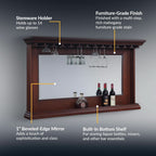 Seville 62x35.5 Inch Walnut Wall Mirror with Shelf-2