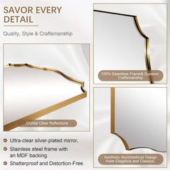 Stainless Steel Wall Mount Vanity Mirror 22x30 Asymmetrical Frame-2