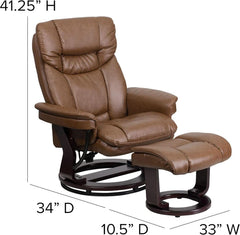 Leathersoft Recliner With Ottoman Palimino Swivel-2