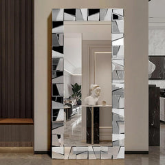 Oversized Full Length Floor Mirror Silver 31.5x63 Inches-0