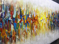 Vibrant Abstract 24x60 Inch Canvas Gallery Wall Art Textured-2