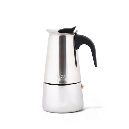 Any Morning Stove top Espresso Maker Stainless Steel Percolator Coffee Pot 200 ml-0