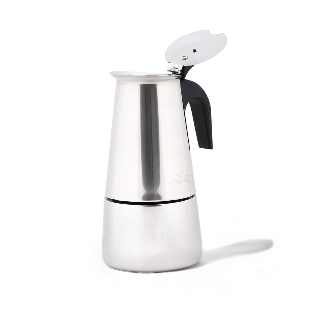 Any Morning Stove top Espresso Maker Stainless Steel Percolator Coffee Pot 200 ml-1