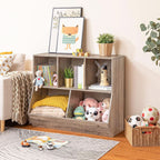 Kids Bookshelf Toy Storage Cabinet 35 Inch Long Greige-3