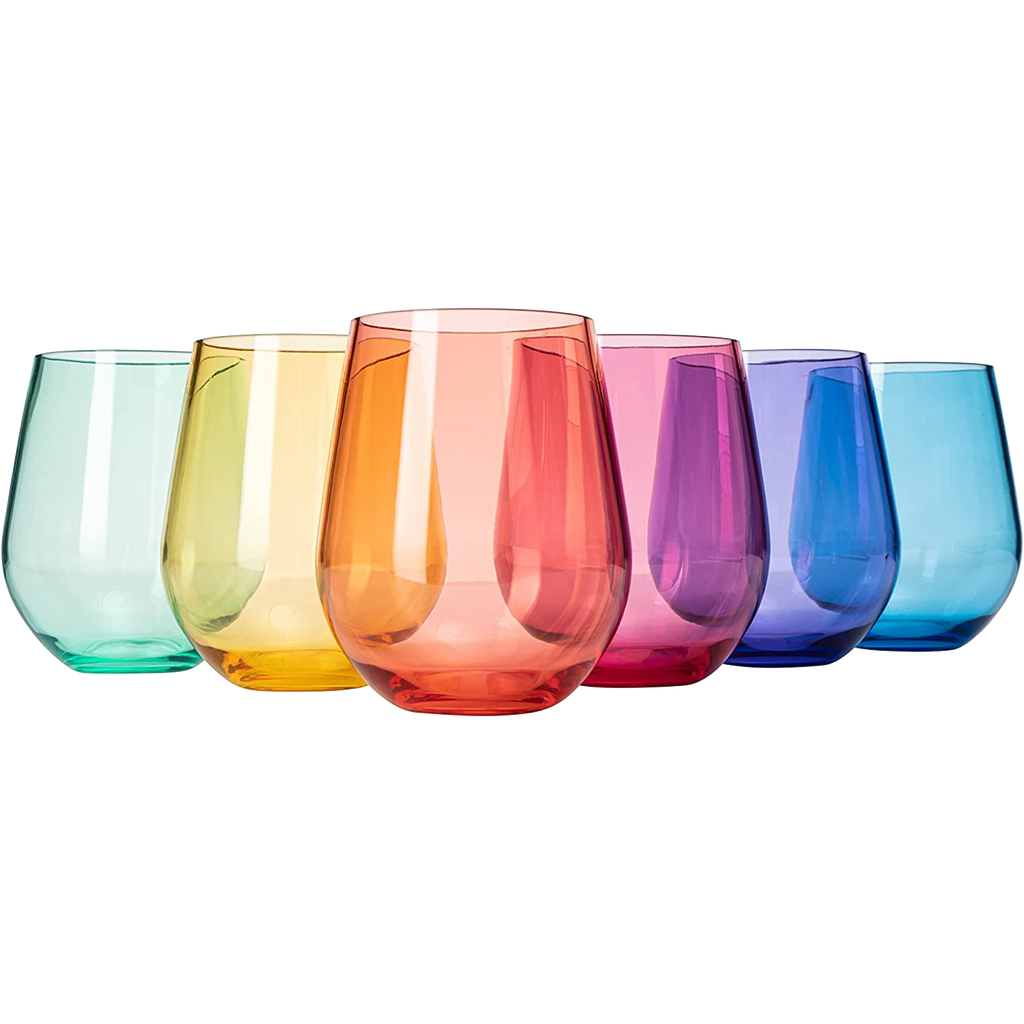 European Style Crystal, Stemless Wine Glasses, 15oz-0