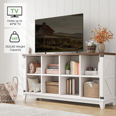 White Farmhouse Eight Cube Storage System Display Shelf-4