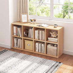 Eight Cube Organizer Bookcase Stackable Open Shelf Oak-0