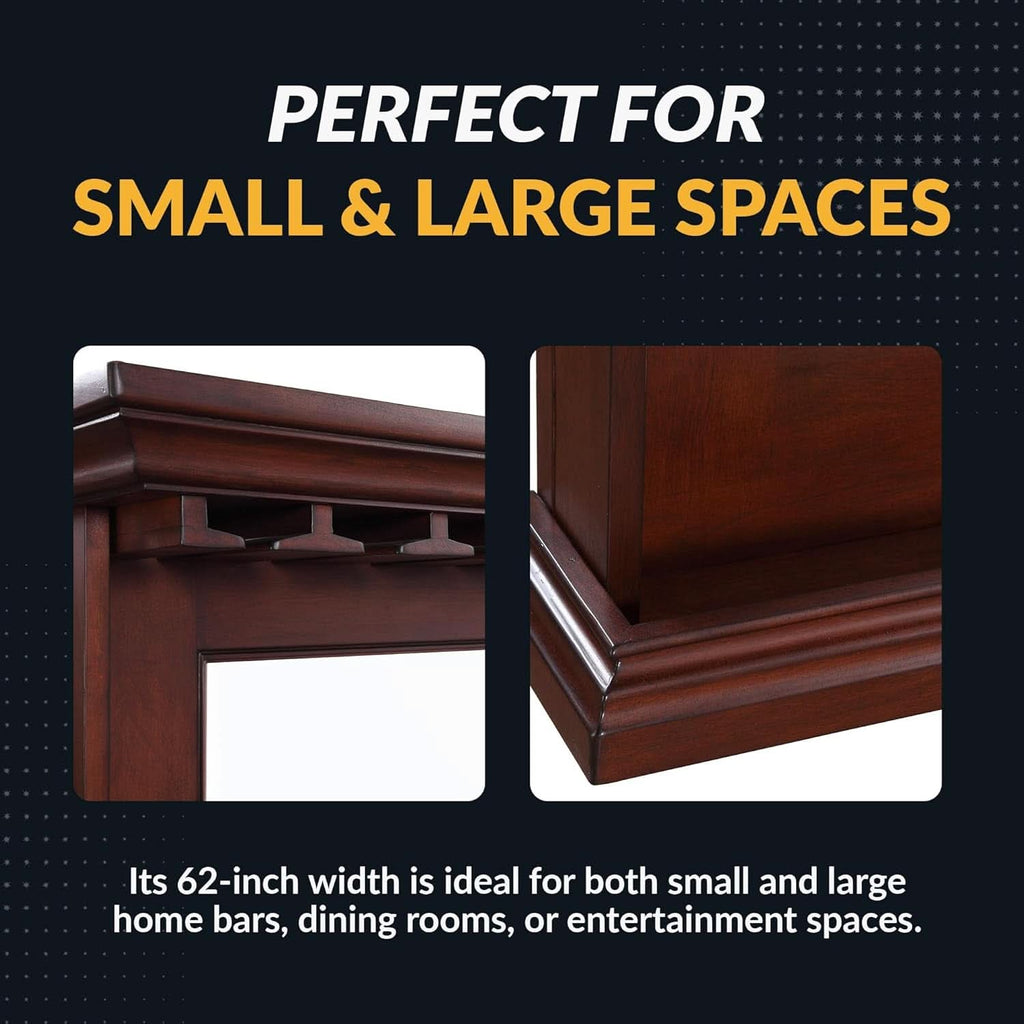 Seville 62x35.5 Inch Walnut Wall Mirror with Shelf-4