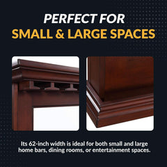 Seville 62x35.5 Inch Walnut Wall Mirror with Shelf-4