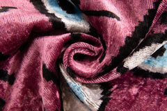 Canvello Handmade Velvet Evil Eye Pattern Pillow – 16x24 Luxury Decorative Throw Cushion for Home Decor – Feather Down Insert, Vegetable-Dyed, Vibrant Pink Purple Accent for Sofa, Couch & Furniture,