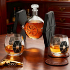 Dark Nova Interceptor Decanter Set | Handmade Glass | 17 Oz-4