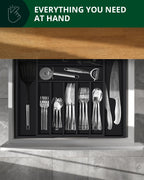 Silverware Drawer Organizer, Black (9 Slots)-2