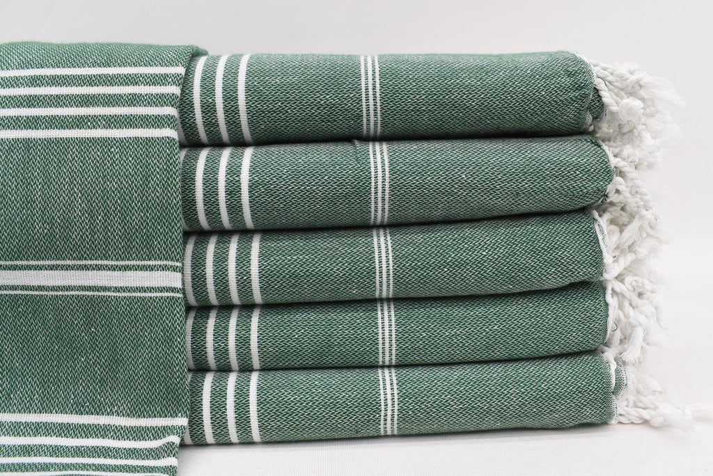 Dark Green Monaco Turkish Towel – Lightweight Quick Dry Beach & Bath Towel, Luxury Turkish Cotton Spa Towel, Travel & Pool Towel-2