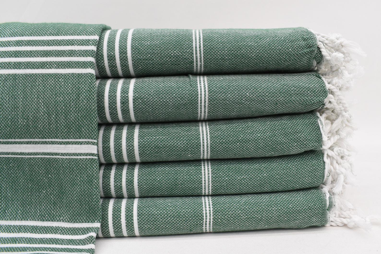 Dark Green Monaco Turkish Towel – Lightweight Quick Dry Beach & Bath Towel, Luxury Turkish Cotton Spa Towel, Travel & Pool Towel-2