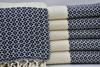 SMALL DIAMOND BLACK TURKISH BATH & HAND TOWEL SET-0