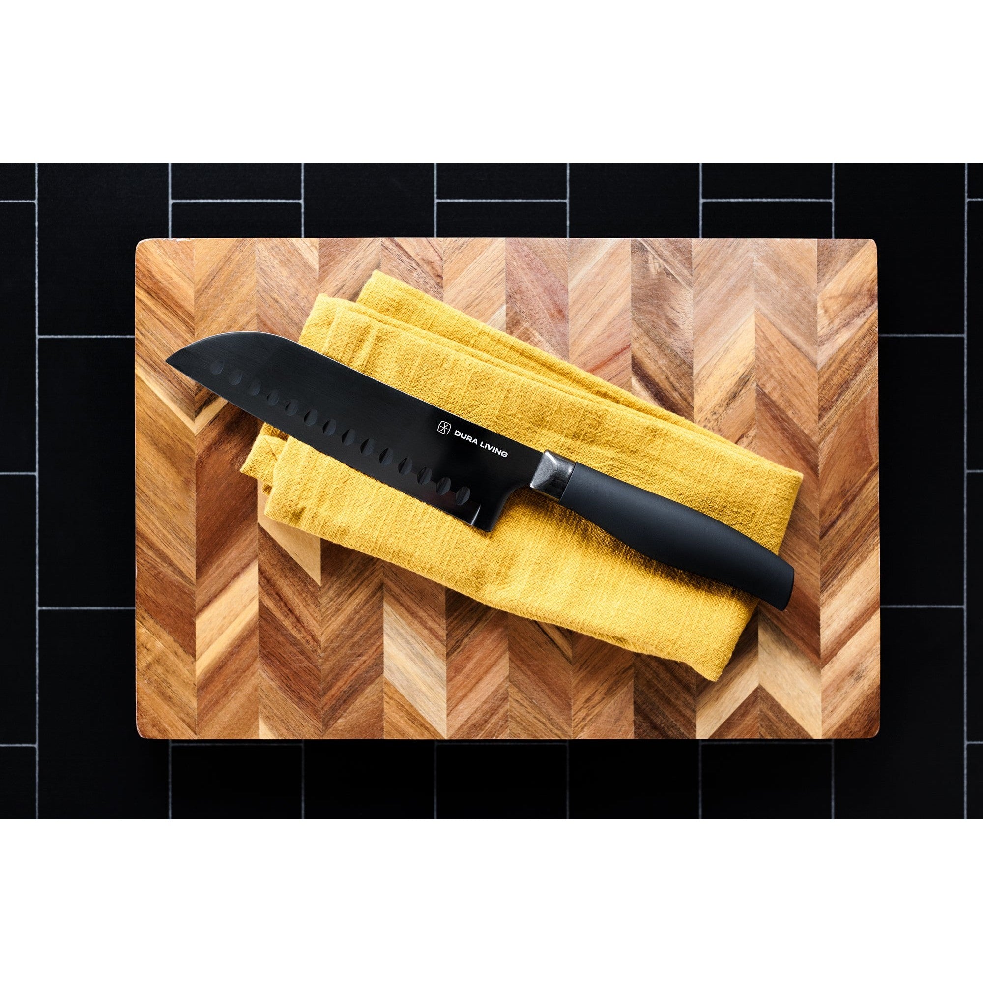 Titan 7 inch Santoku Knife - Black-1