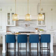 Gold Crystal Clear Pendant Lights For Kitchen Islands-1