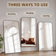 Full Length Floor Mirror 76x34 Inches MidnightBlack-3