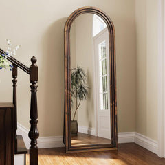 Arched Full Length Floor Mirror 63x21Inches Walnut-3