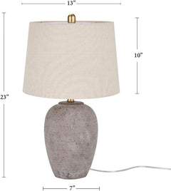 Greyish Brown Weathered Farmhouse Table Lamp 23 Inch-1