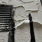 Hand crafted Black White Textured Oversized Wall Art-2