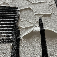 Hand crafted Black White Textured Oversized Wall Art-2