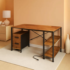 L Shaped Desk 47 Inch With Power Outlets For Home Office-0