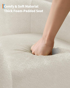 Beige Boucle Barrel Armchairs For Contemporary Living