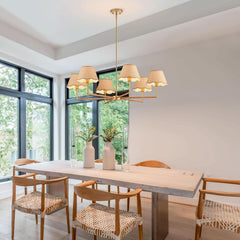 39 Inch Boho Rattan Chandelier Pendant Light 6 Lights-1