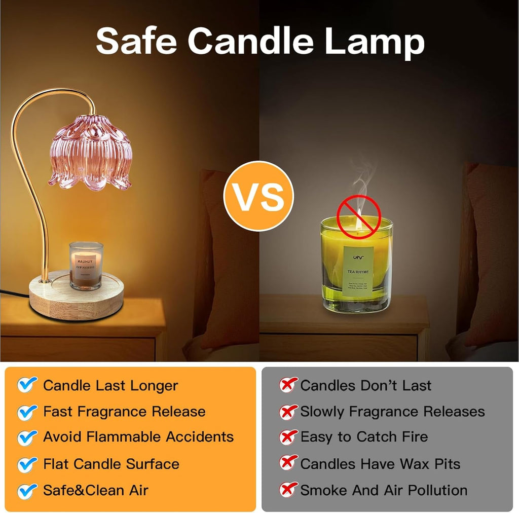 Dimmable Programmable Pink Candle Warmer Lamp Timer-2