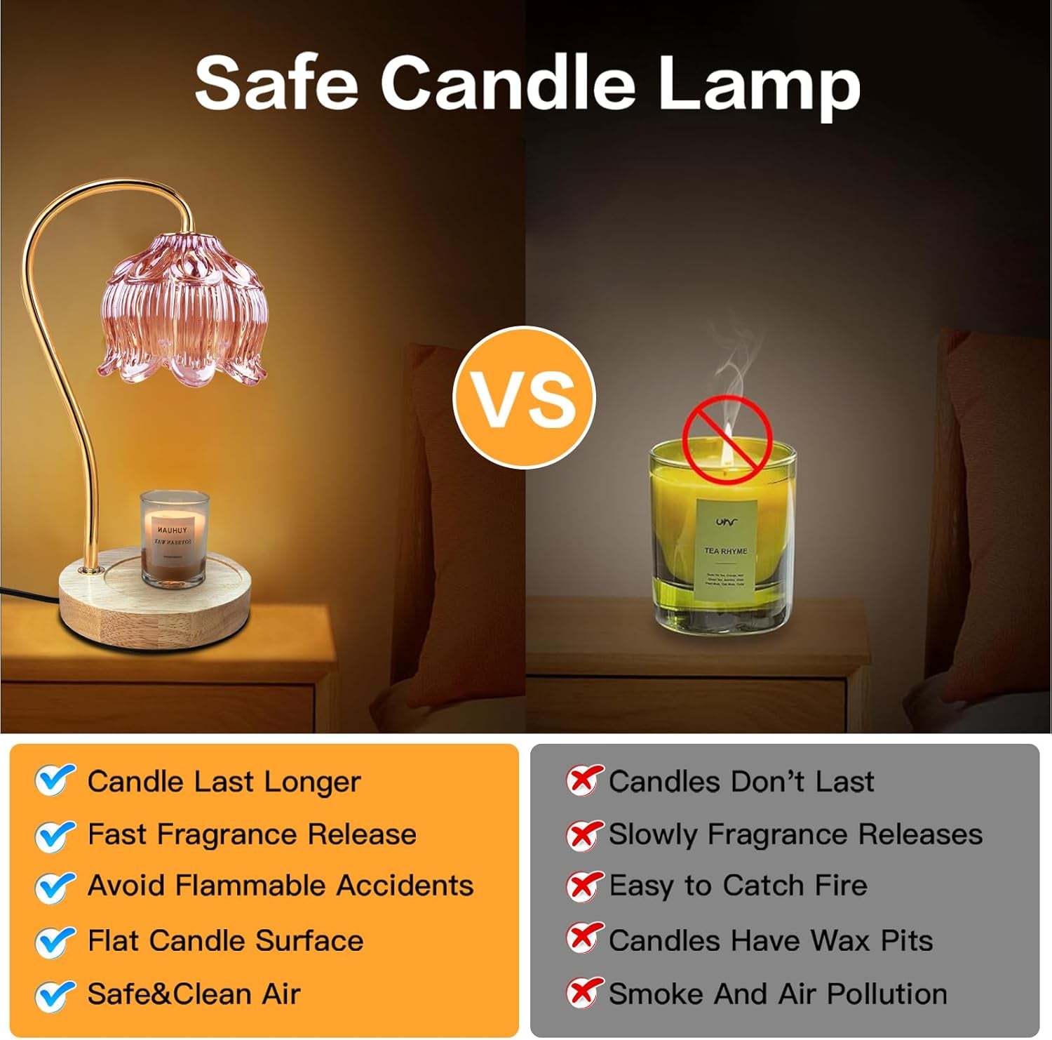 Dimmable Programmable Pink Candle Warmer Lamp Timer-2