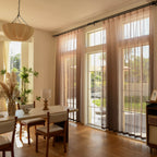 Custom Vertical Ombre Linen Texture Sheer Curtains-0