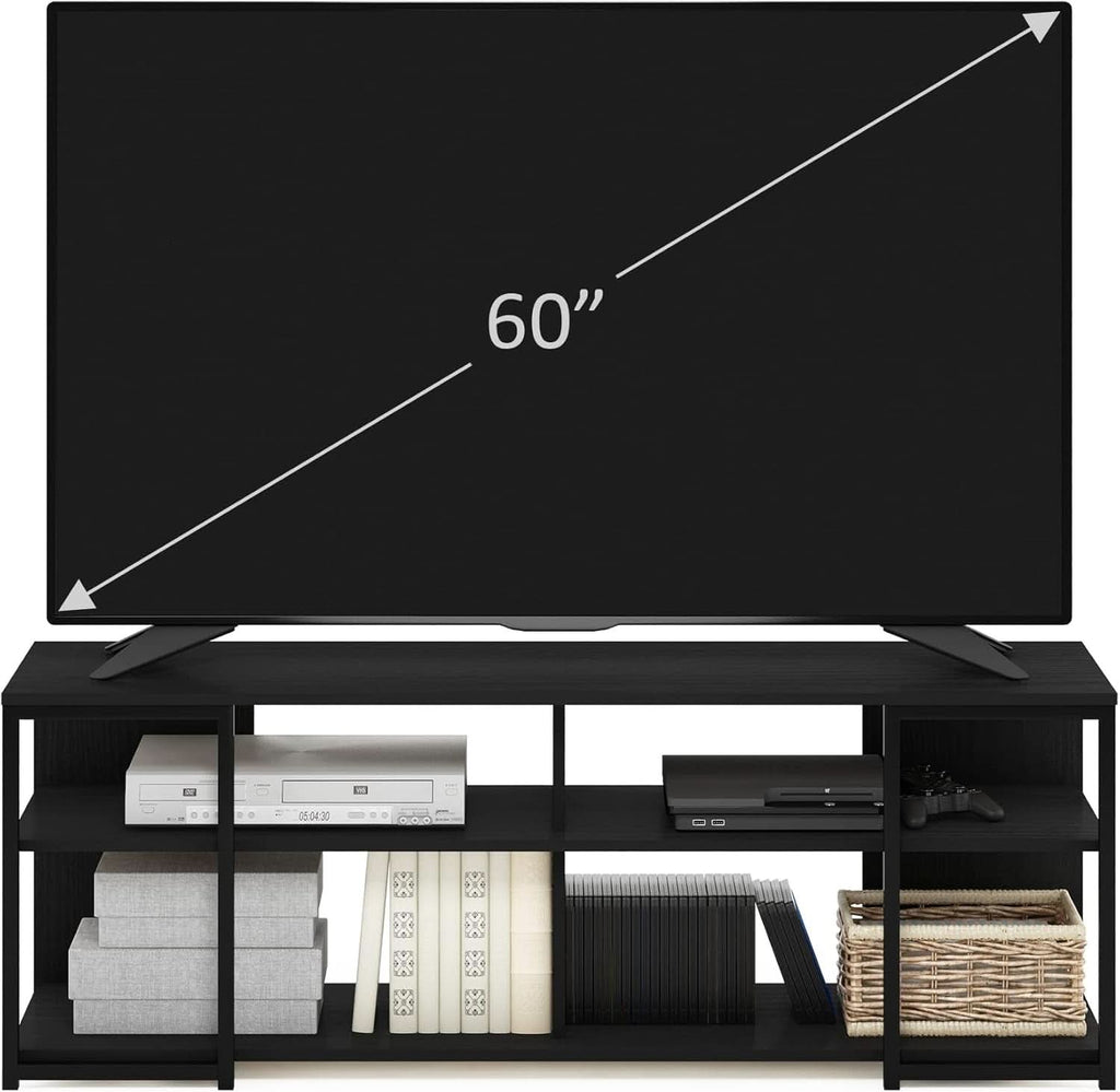 Entertainment Center TV Stand 65 Inch With Metal Frame Americano Black-3