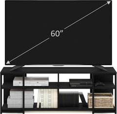 Entertainment Center TV Stand 65 Inch With Metal Frame Americano Black-3