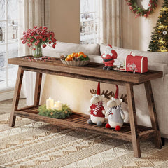70.9 Inches Entryway Console Table Farmhouse Rustic-1