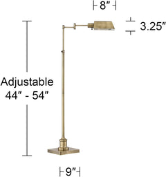 Aged Brass Adjustable Floor Lamp Swingarm Industrial-3