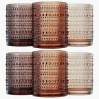 Hobnail Drinking Glasses, Venus Colors Beaded Tumbler | Set of 6-0