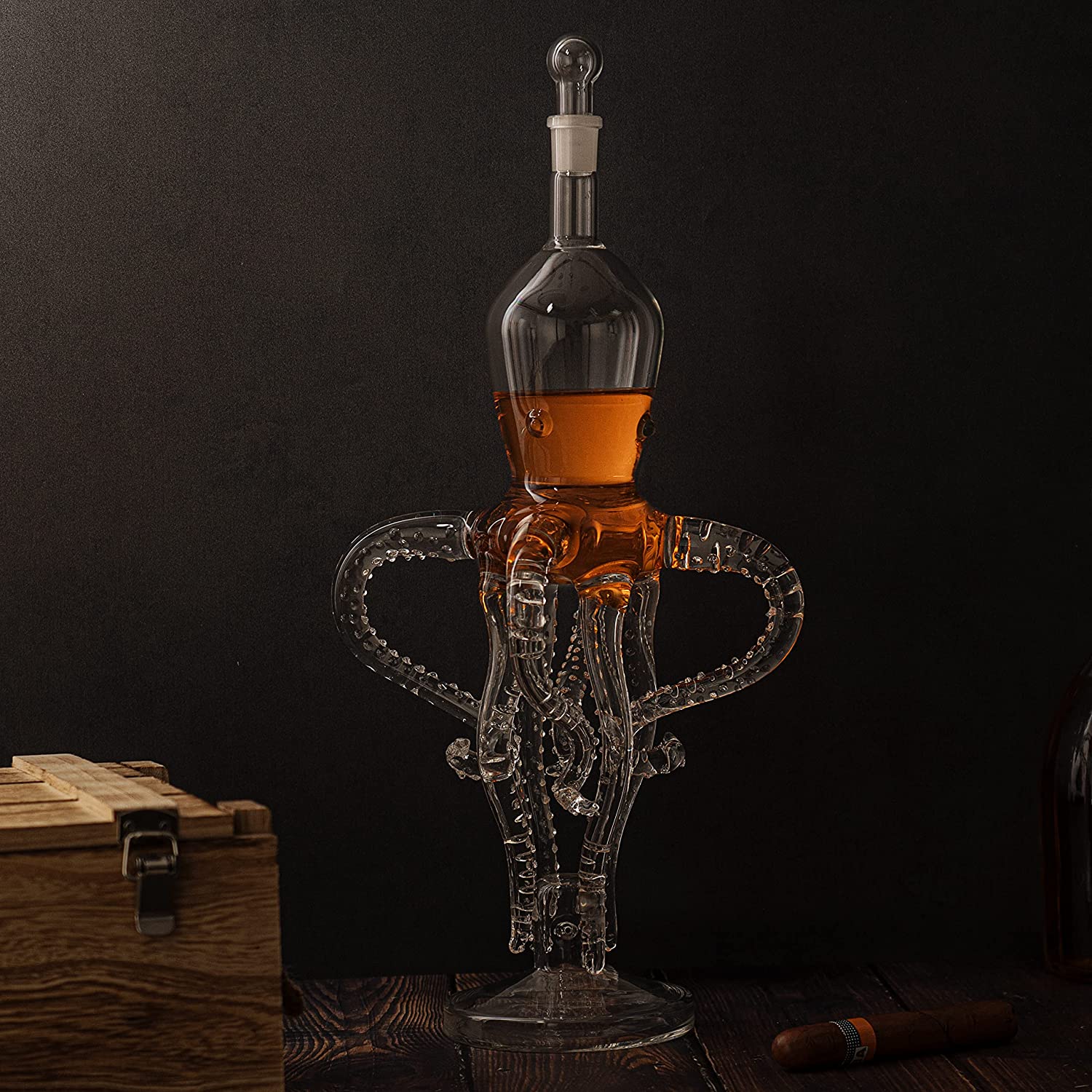 Tall Octopus Whiskey and Wine Decanter 500ml-1