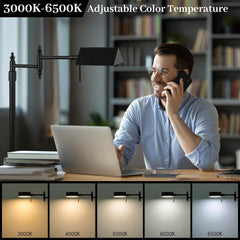 Dimmable Black Industrial Grade Floor Lamp With Remote-3