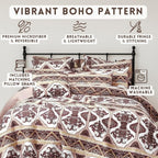 DaDa Bedding Majestic Oriental Kilim Bedspread - Royal Persian Traditional Design Intricate Ornate Ornament Print Coverlet w/ Shams-1
