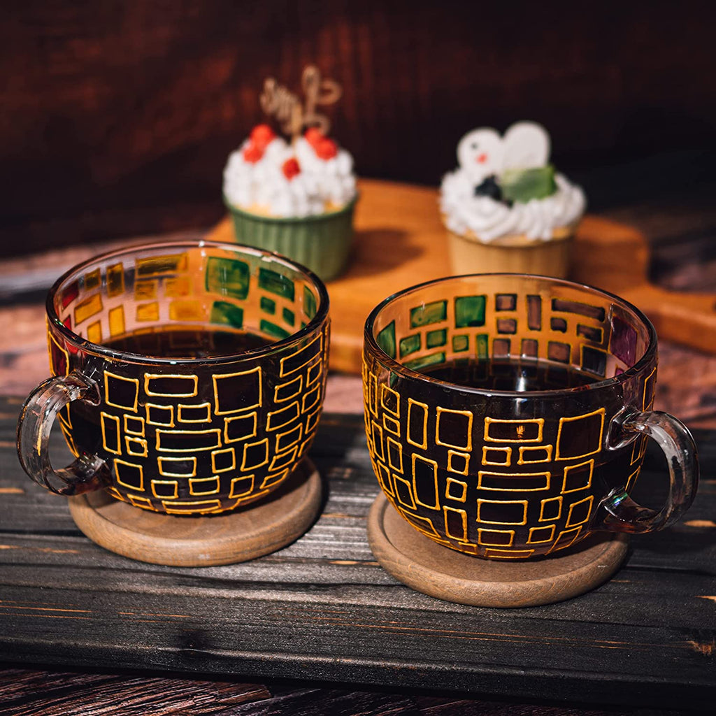 Renaissance Stained Glass Windows Mugs, Set of 2