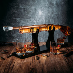 Shotgun Whiskey Decanter Set - 800 ml & 4 12oz Bullet Glasses-1