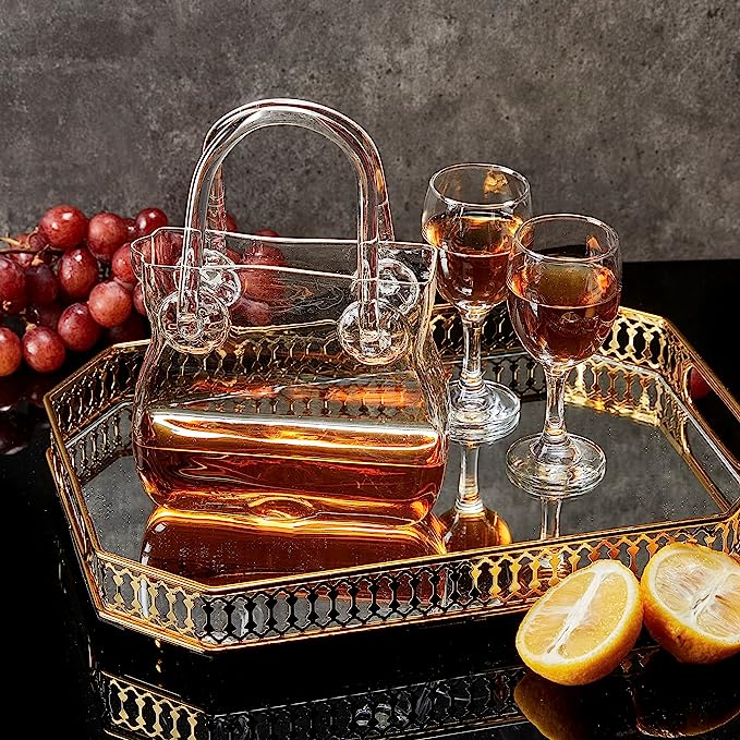 Glass Handbag Purse Decanter & Vase For Flowers (750ML)-1