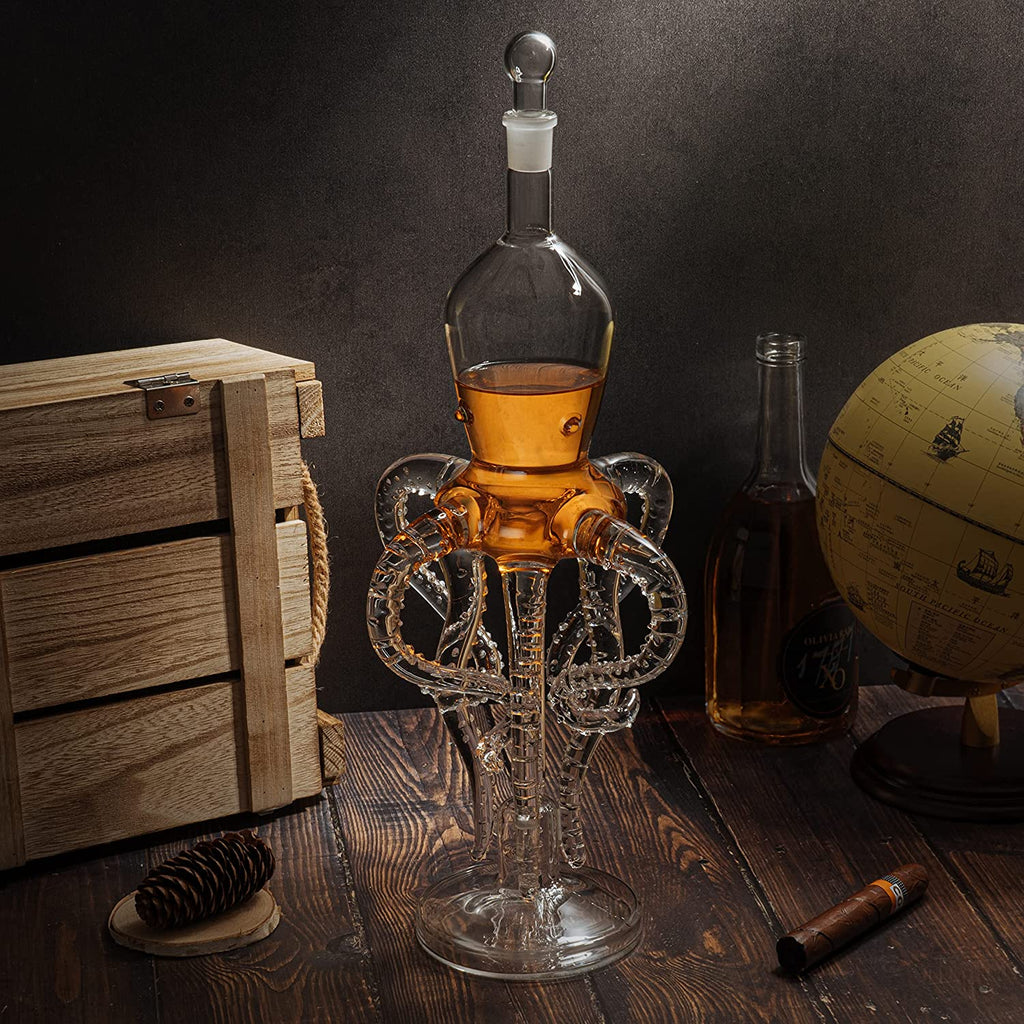 Tall Octopus Whiskey and Wine Decanter 500ml-4